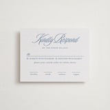 "Stately" - Letterpress RSVP Cards in Provincial Blue by Creo Study - Front