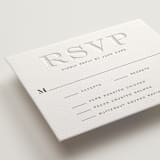 "Classically" - Letterpress RSVP Cards in Soft Black by Jenna Holcomb - Detail