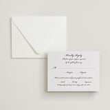 "Astor Elegance" - Letterpress RSVP Cards in Midnight by Clover and Lamb - Invitation with Envelope