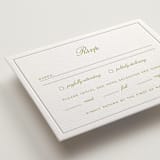"Calia " - Letterpress RSVP Cards in Avocado by Ani Somi - Detail