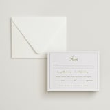 "Calia" - Letterpress RSVP Cards in Avocado by Ani Somi - Invitation with Envelope