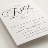 "Mirin" - Letterpress RSVP Cards in Soft Black by Kate Ahn - Detail