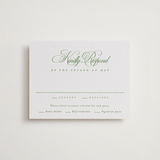 "Chic Script" - Letterpress RSVP Cards in Cucumber by Kelly Schmidt - Front