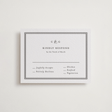 "Timeless Together" - Letterpress RSVP Cards in Soft Black by Carolyn MacLaren - Front