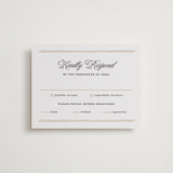 "Lake Como" - Letterpress RSVP Cards in Faux Gold by Kate Ahn - Front
