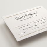 "Lake Como" - Letterpress RSVP Cards in Faux Gold by Kate Ahn - Detail