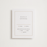"Framed Monogram" - Letterpress RSVP Cards in Faux Gold by Kelly Schmidt - Front