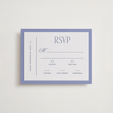 "Threaded" - Letterpress RSVP Cards in Periwinkle by Pixel and Hank - Front