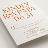 "Floral Emblem" - Letterpress RSVP Cards in Pumpkin by Baumbirdy - Detail