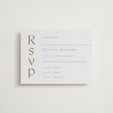 "Ayumi" - Letterpress RSVP Cards in Pistachio by Melanie Kosuge - Front