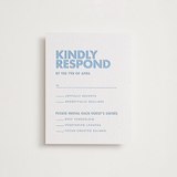 "Sienna" - Letterpress RSVP Cards in Sky Blue by Ellen Schlegelmilch - Front