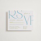 "Numerical" - Letterpress RSVP Cards in Pool by Owl and Toad - Front