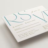 "Numerical" - Letterpress RSVP Cards in Pool by Owl and Toad - Detail