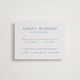 "Brooklyn" - Letterpress RSVP Cards in Sapphire by Ellen Schlegelmilch - Front