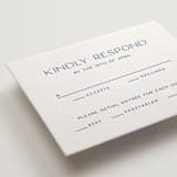 "Brooklyn" - Letterpress RSVP Cards in Sapphire by Ellen Schlegelmilch - Detail