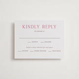 "In Love" - Letterpress RSVP Cards in Azalea Pink by Vanessa Doyle - Front