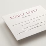 "In Love" - Letterpress RSVP Cards in Azalea Pink by Vanessa Doyle - Detail