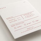 "Alaia" - Letterpress RSVP Cards in Verona Sunset by Blustery August - Detail