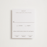 "Perriand" - Letterpress RSVP Cards in Coffee by Megan Davis - Front