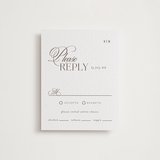 "Sibonie" - Letterpress RSVP Cards in Coffee by Melanie Kosuge - Front