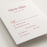 "Ritzy" - Letterpress RSVP Cards in Scarlet by Nicoletta Savod - Detail