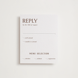 "Stripes" - Letterpress RSVP Cards in Burnt Sienna by Kelly Watkins - Front
