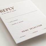 "Stripes" - Letterpress RSVP Cards in Burnt Sienna by Kelly Watkins - Detail
