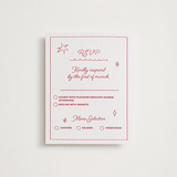 "Crazy Little Thing Called Love" - Letterpress RSVP Cards in Scarlet by Helena Vitto - Front