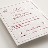 "Crazy Little Thing Called Love" - Letterpress RSVP Cards in Scarlet by Helena Vitto - Detail