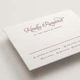 "Modernne" - Letterpress RSVP Cards in Merlot by Carolyn MacLaren - Detail