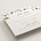 "Untied" - Letterpress RSVP Cards in Pistachio by Erin Hodges - Detail
