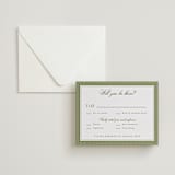 "Darcy" - Letterpress RSVP Cards in Pistachio by Robert and Stella - Invitation with Envelope