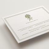 "wedding bouquet" - Letterpress RSVP Cards in Pistachio by Lori Wemple - Detail
