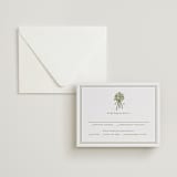 "wedding bouquet" - Letterpress RSVP Cards in Pistachio by Lori Wemple - Invitation with Envelope