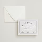 "Outlined" - Letterpress RSVP Cards in Soft Black by Leah Bisch - Invitation with Envelope