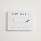 "Botanical Dream" - Letterpress RSVP Cards in Lapis by Sherley Ferreira - Front