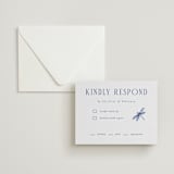 "Botanical Dream" - Letterpress RSVP Cards in Lapis by Sherley Ferreira - Invitation with Envelope