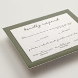 "The Verdure Suite" - Letterpress RSVP Cards in Moss by Brittney Jensen - Detail