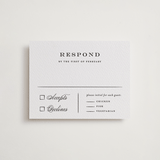 "Proper" - Letterpress RSVP Cards in Soft Black by Carolyn MacLaren - Front