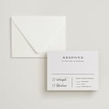 "Proper" - Letterpress RSVP Cards in Soft Black by Carolyn MacLaren - Invitation with Envelope