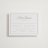 "Shell Border" - Letterpress RSVP Cards in Dove Grey by Vera Lim - Front