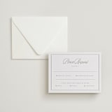 "Shell Border" - Letterpress RSVP Cards in Dove Grey by Vera Lim - Invitation with Envelope