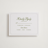 "Palm Shade" - Letterpress RSVP Cards in Olive | Blind Deboss by Julia Liverton - Front