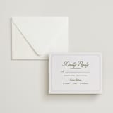 "Palm Shade" - Letterpress RSVP Cards in Olive | Blind Deboss by Julia Liverton - Invitation with Envelope