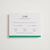 "Classic Initials" - Letterpress RSVP Cards in Soft Black by mo kelley - Front