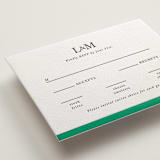 "Classic Initials" - Letterpress RSVP Cards in Soft Black by mo kelley - Detail