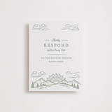 "On The Horizon" - Letterpress RSVP Online Enclosure Cards in Mint by Paper Sun Studio - Front