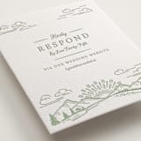 "On The Horizon" - Letterpress RSVP Online Enclosure Cards in Mint by Paper Sun Studio - Detail