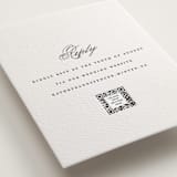 "classic composition" - Letterpress RSVP Online Enclosure Cards in Soft Black by Olivia Raufman - Detail