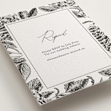 "Etchings of Roses" - Letterpress RSVP Online Enclosure Cards in Soft Black by Chris Griffith - Detail